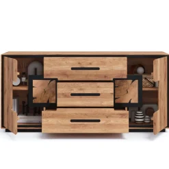 Wohnen Sideboards<Sideboard in Wildeiche mit Schwarz - Shipper