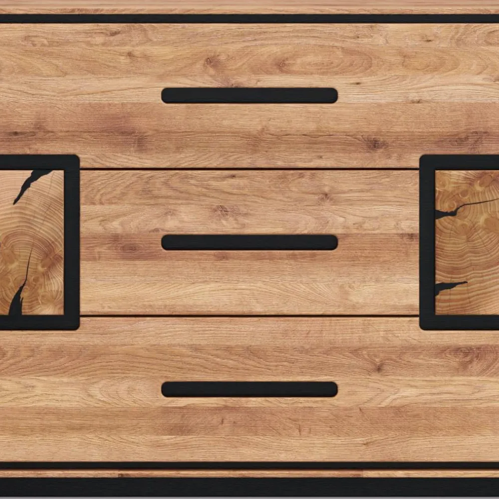 Wohnen Sideboards<Sideboard in Wildeiche mit Schwarz - Shipper