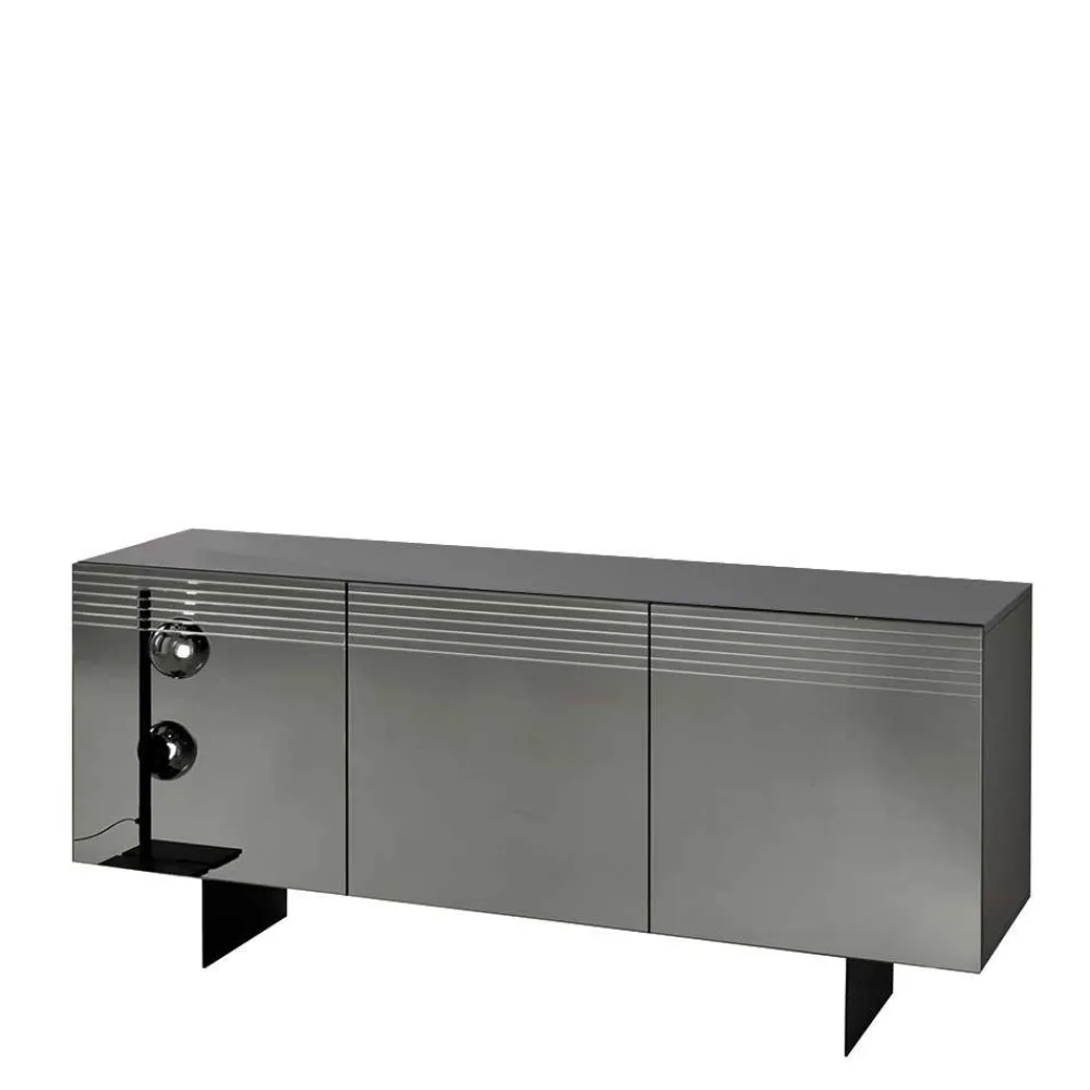 Wohnen Sideboards<Sideboard mit Spiegelglas Front in Rauchgrau - Tyron