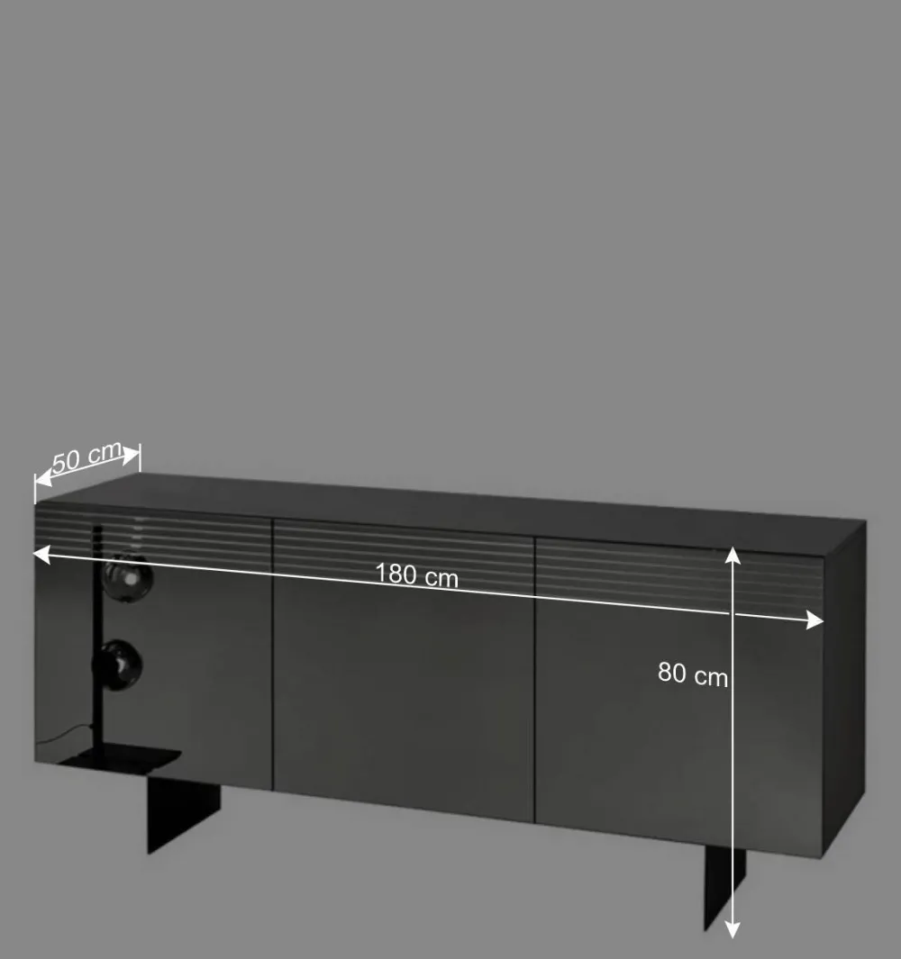 Wohnen Sideboards<Sideboard mit Spiegelglas Front in Rauchgrau - Tyron
