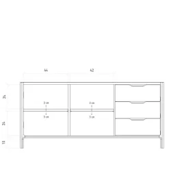 Wohnen Tv & Hifi-Möbel|Lowboards<Sideboard mit zwei Türen und drei Schubladen - Lana