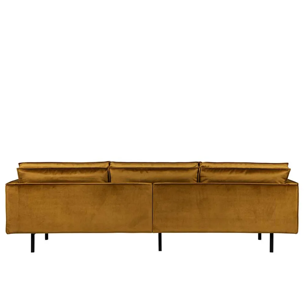 Wohnen Sofas<3-Sitzer Samtcouch in Honig Gelb - Saguan