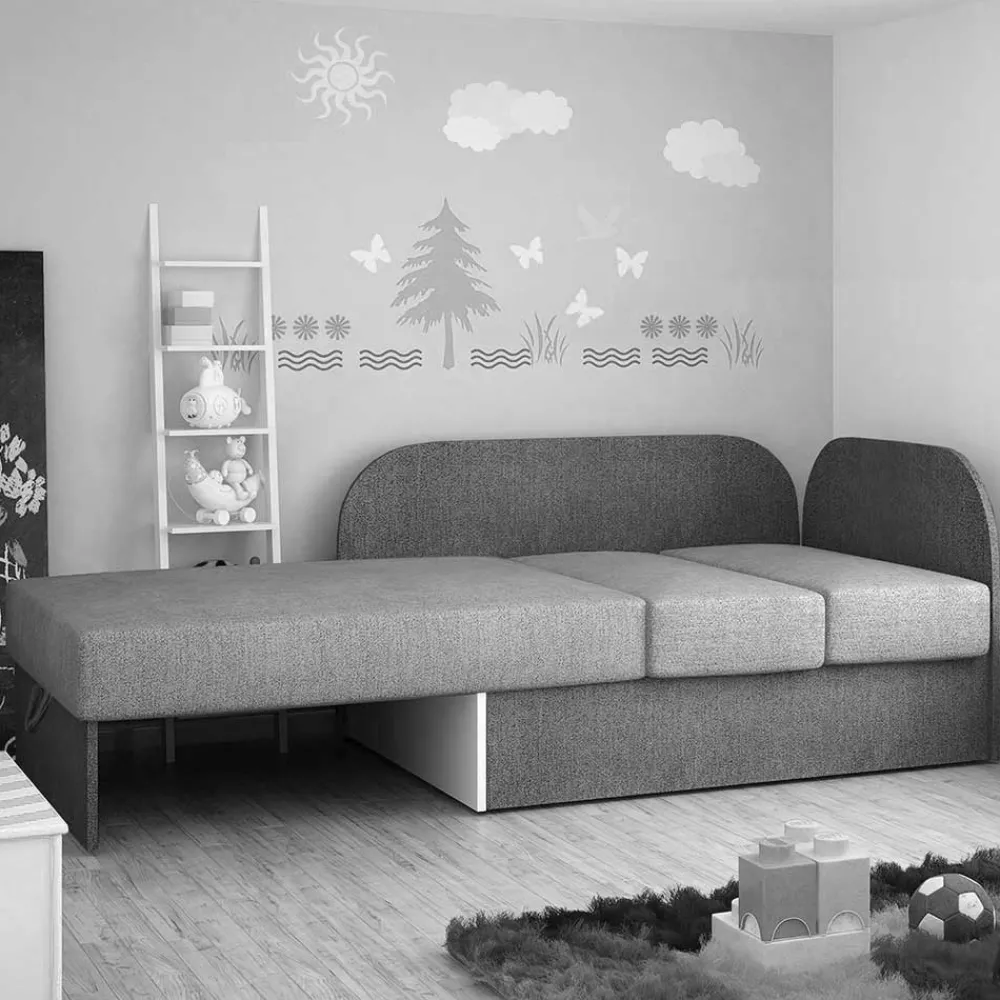 Wohnen Betten|Sofas<1-Sitzer Schlafsofa in Anthrazit und Hellgrau - Bali