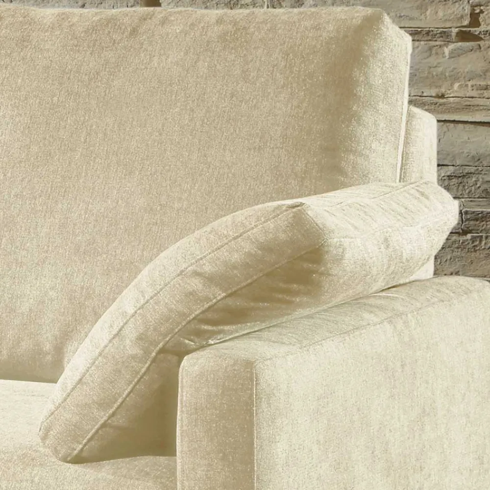 Wohnen Sofas<2-Sitzer Wohnzimmercouch in Creme - ausklappbar - Elsaro