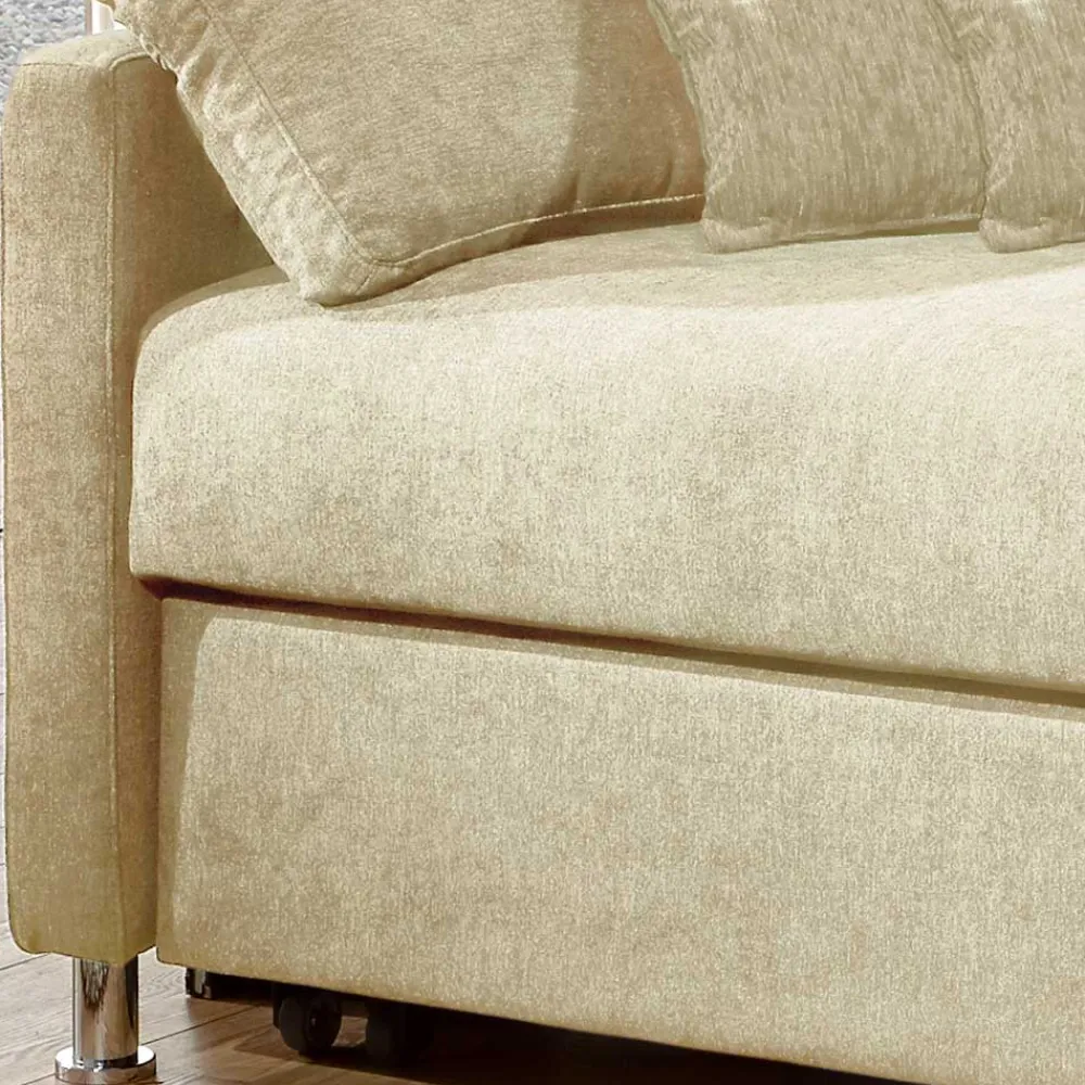 Wohnen Sofas<2-Sitzer Wohnzimmercouch in Creme - ausklappbar - Elsaro