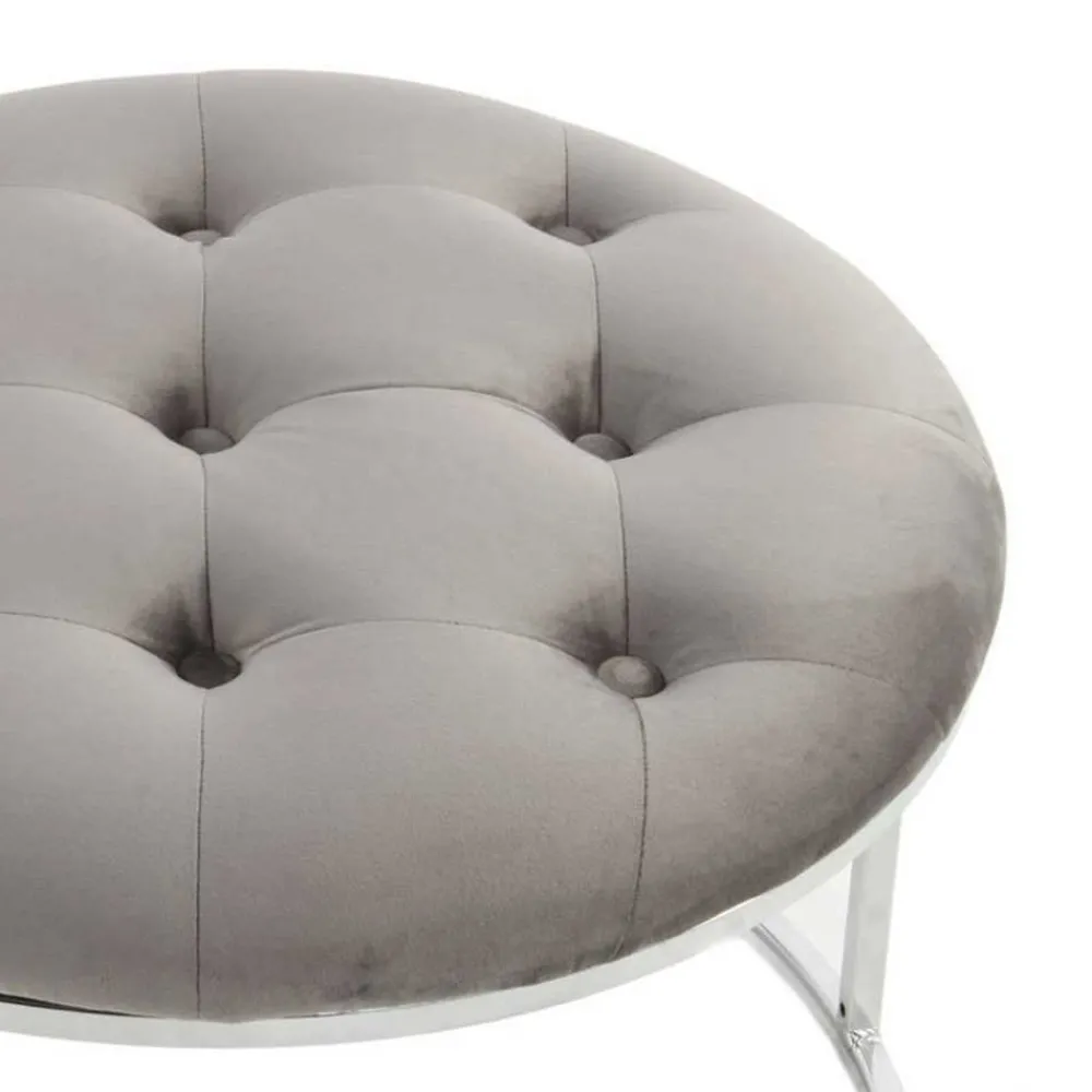 Wohnen Hocker<Sitzhocker Duo in Grau mit Silber - Vainy (zweiteilig)