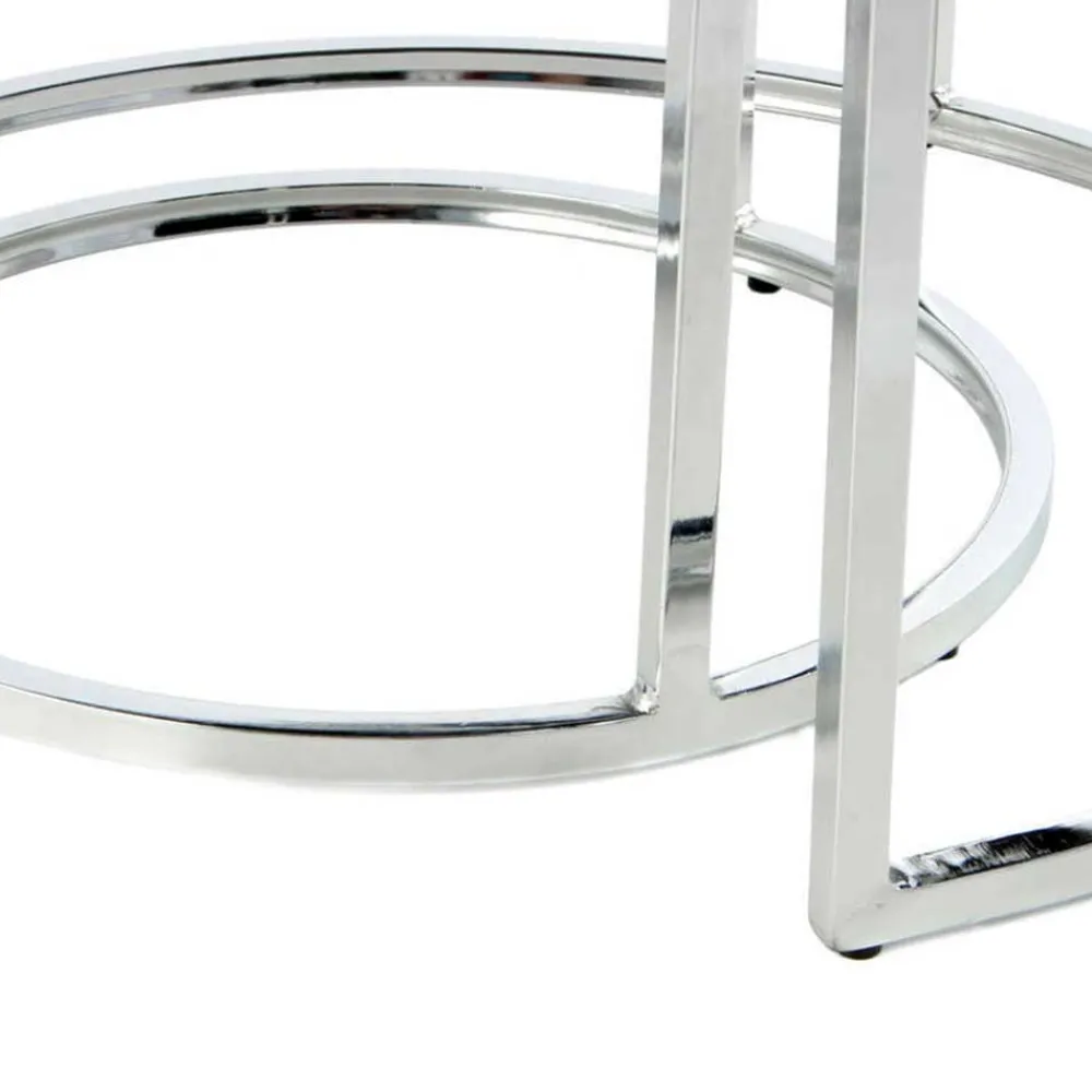 Wohnen Hocker<Sitzhocker Duo in Grau mit Silber - Vainy (zweiteilig)
