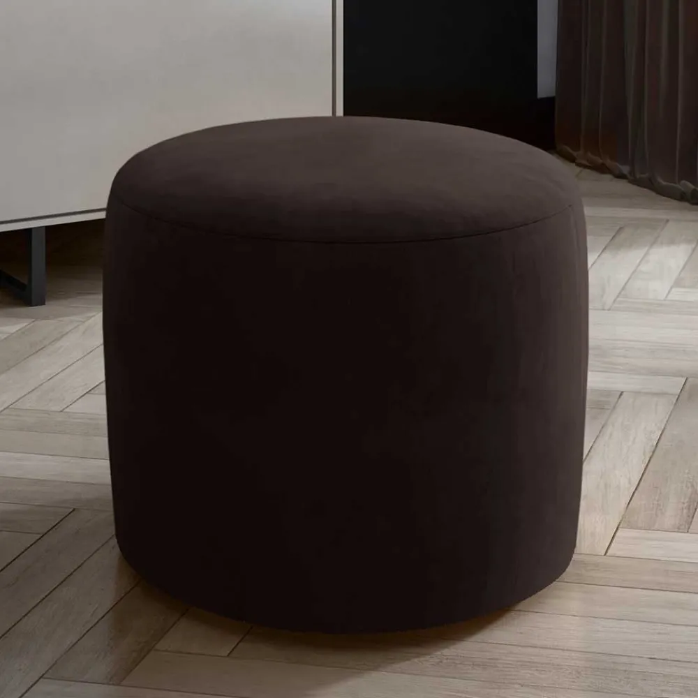 Wohnen Hocker<Sitzpouf in Dunkelbraun Samt - Juliama