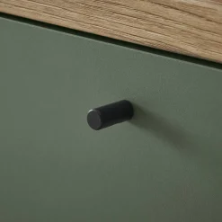 Wohnen Wohnwände<Skandi Anbauwand-Möbel in Graugrün - Oliva (vierteilig)
