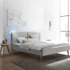 Wohnen Betten<Skandi Bett in Grau mit Eiche Bianco - Potosia