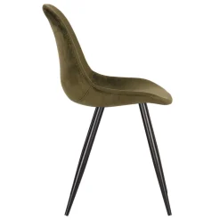 Wohnen Stühle<Skandi Design Esstischstuhl in Oliv Grün Samt - Kendo (2er Set)