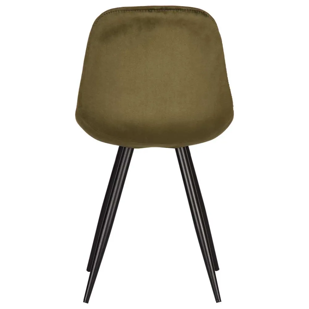 Wohnen Stühle<Skandi Design Esstischstuhl in Oliv Grün Samt - Kendo (2er Set)