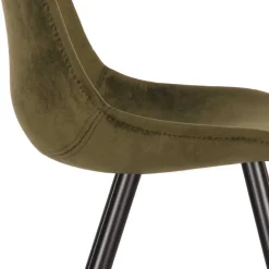 Wohnen Stühle<Skandi Design Esstischstuhl in Oliv Grün Samt - Kendo (2er Set)