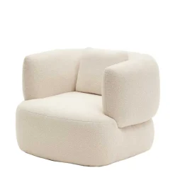 Wohnen Sessel<Skandi Designsessel in Offwhite Boucle - Limburg