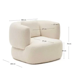 Wohnen Sessel<Skandi Designsessel in Offwhite Boucle - Limburg