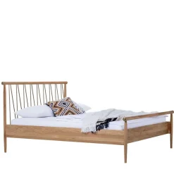 Wohnen Betten<Skandi Doppelbett aus Wildeiche Honig - Reymons