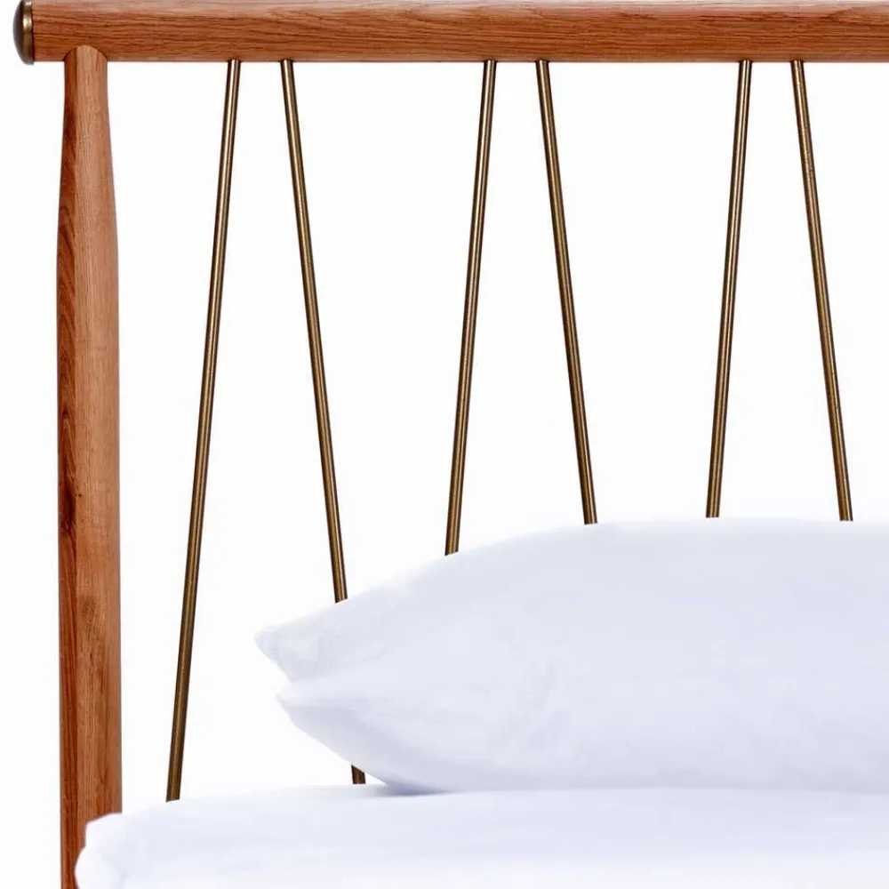 Wohnen Betten<Skandi Doppelbett aus Wildeiche Honig - Reymons