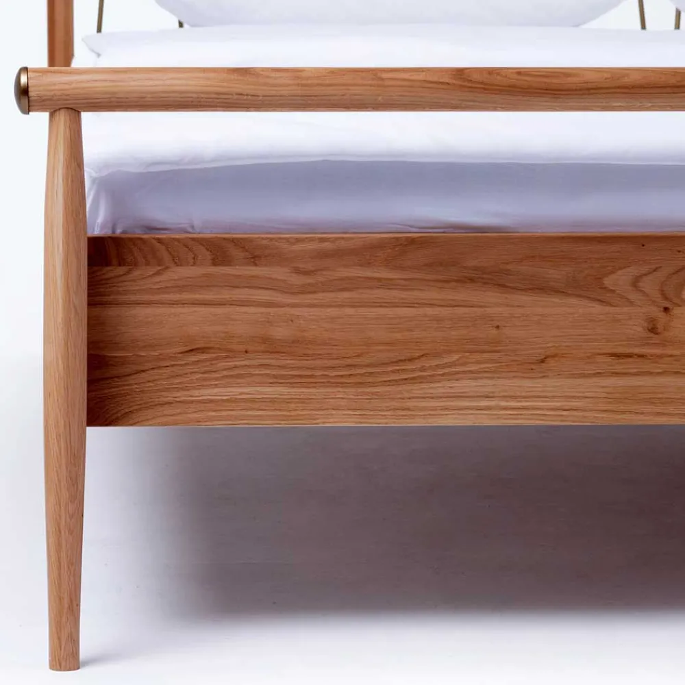 Wohnen Betten<Skandi Doppelbett aus Wildeiche Honig - Reymons