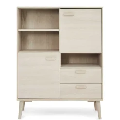 Wohnen Highboards<Skandi Highboard in Eiche Weiß - Lametla