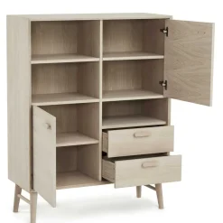 Wohnen Highboards<Skandi Highboard in Eiche Weiß - Lametla