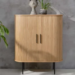 Wohnen Highboards<Skandi Highboard oval mit Schiebetüren - Teorina