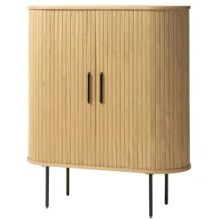 Wohnen Highboards<Skandi Highboard oval mit Schiebetüren - Teorina