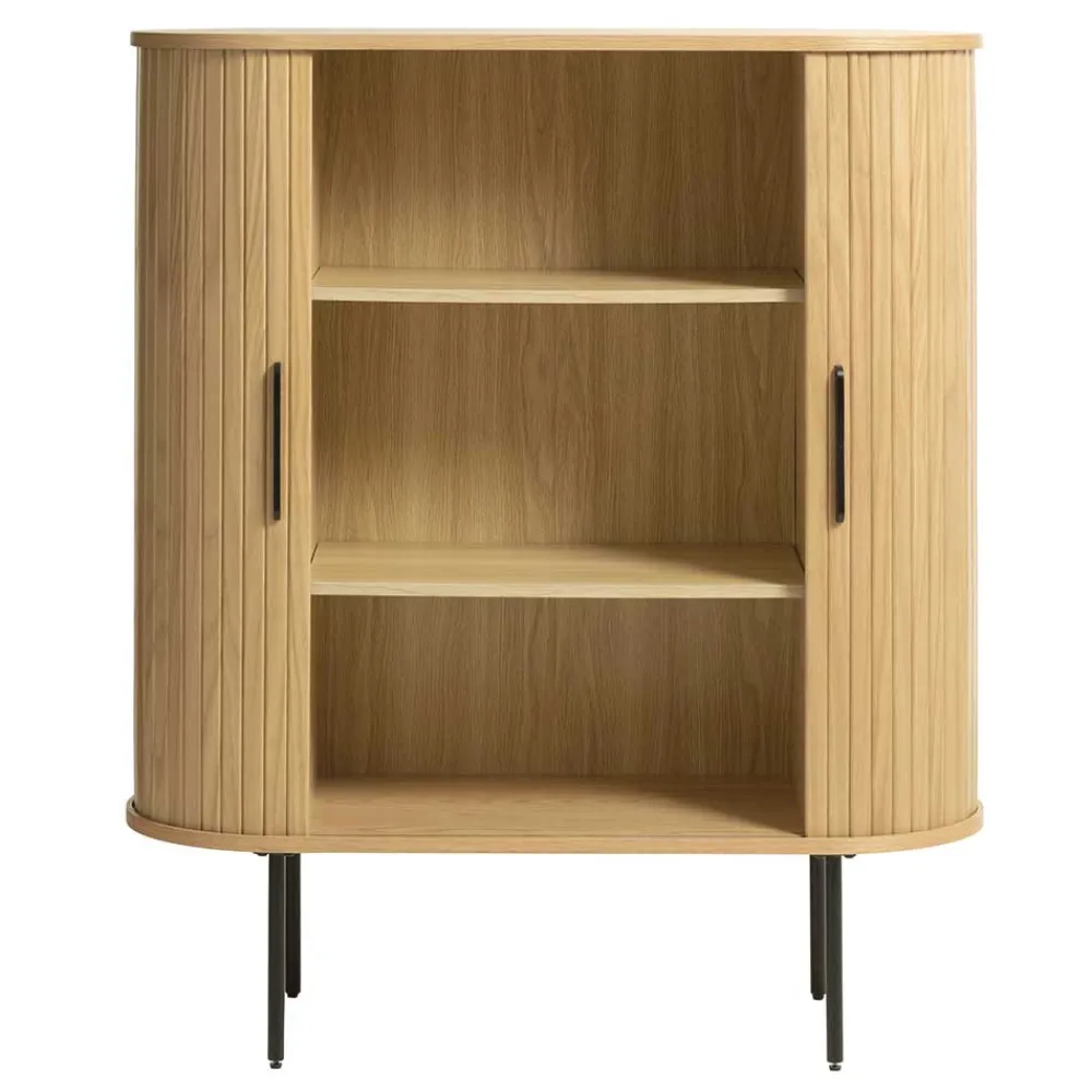Wohnen Highboards<Skandi Highboard oval mit Schiebetüren - Teorina