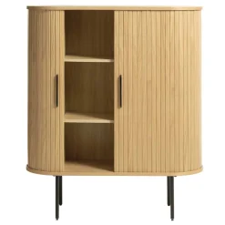 Wohnen Highboards<Skandi Highboard oval mit Schiebetüren - Teorina