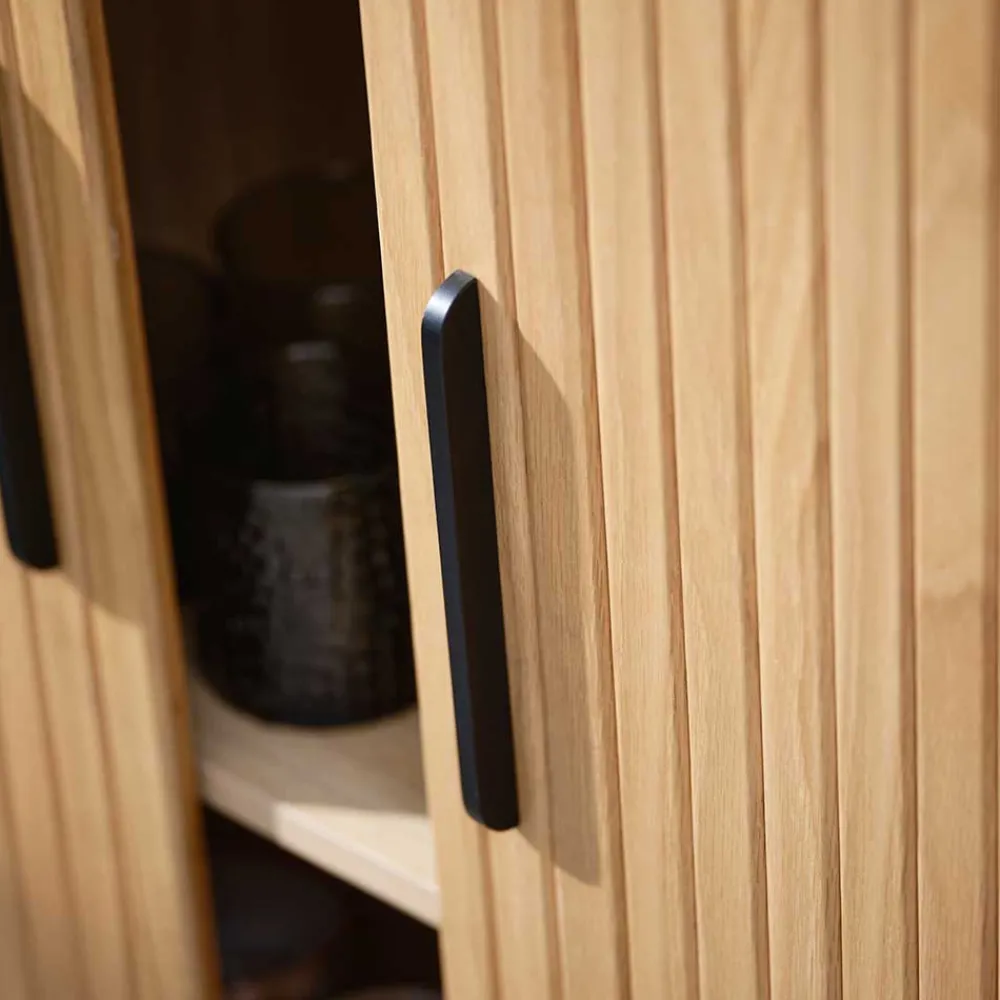 Wohnen Highboards<Skandi Highboard oval mit Schiebetüren - Teorina
