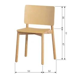Wohnen Stühle<Skandi Holzstühle in Natur lackiert - Furcia (2er Set)
