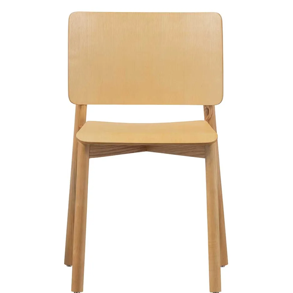 Wohnen Stühle<Skandi Holzstühle in Natur lackiert - Furcia (2er Set)