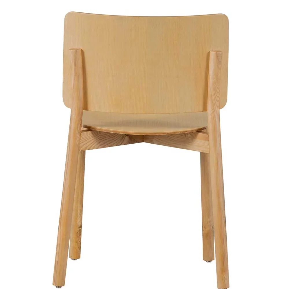 Wohnen Stühle<Skandi Holzstühle in Natur lackiert - Furcia (2er Set)