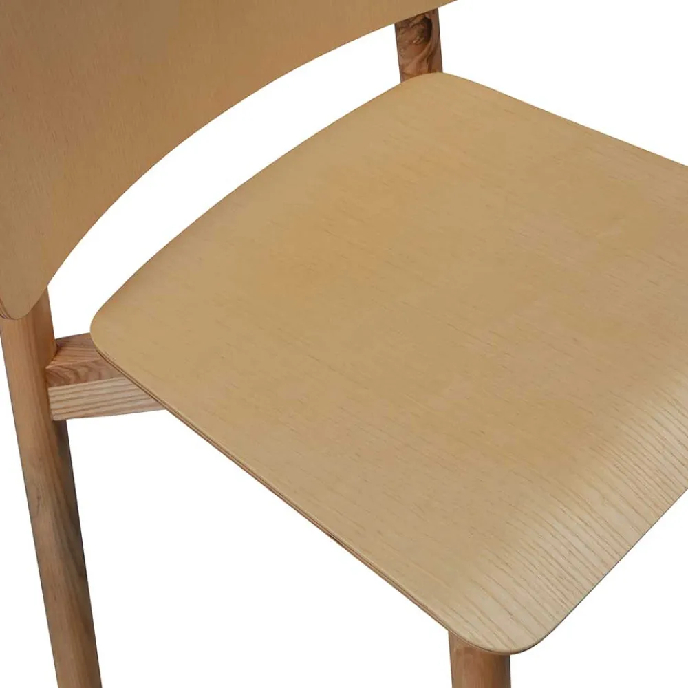 Wohnen Stühle<Skandi Holzstühle in Natur lackiert - Furcia (2er Set)