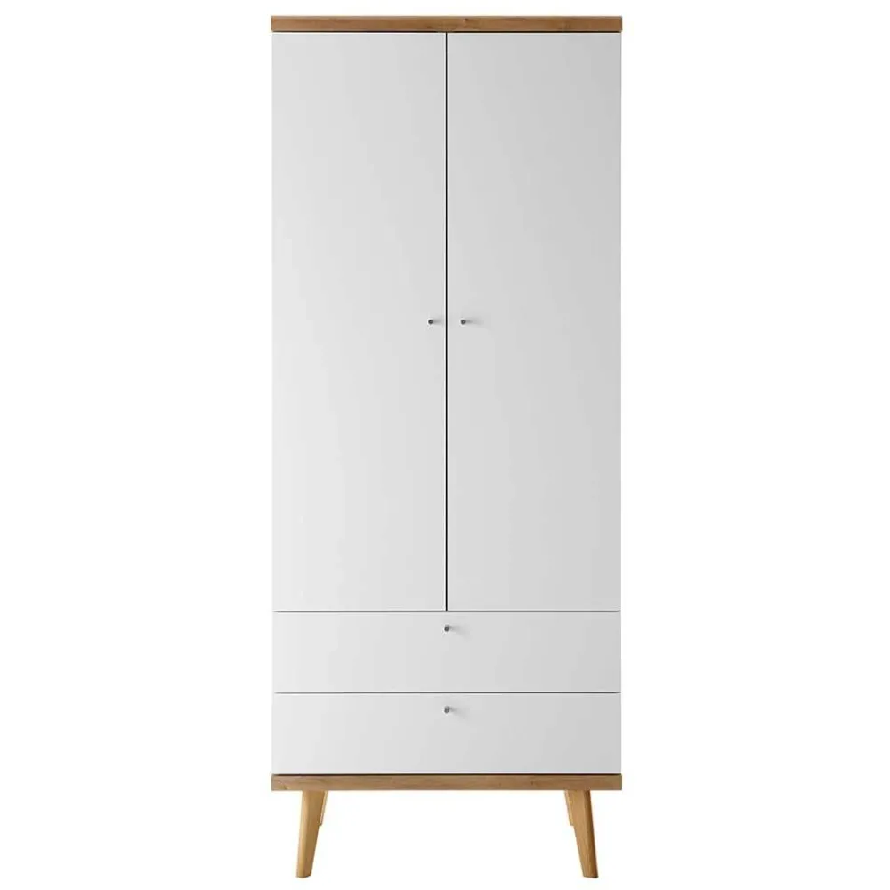 Wohnen Kleiderschränke<Skandi Kleiderschrank in Weiß & Eiche - Cablos