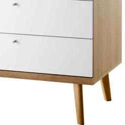 Wohnen Kleiderschränke<Skandi Kleiderschrank in Weiß & Eiche - Cablos