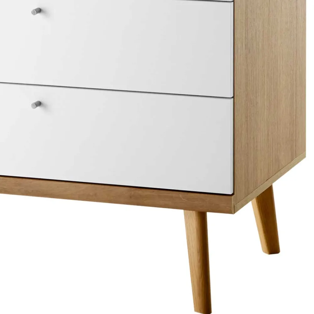 Wohnen Kleiderschränke<Skandi Kleiderschrank in Weiß & Eiche - Cablos