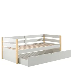 Wohnen Betten<Skandi Kojenbett in Weiß & Kiefer - Ayfina