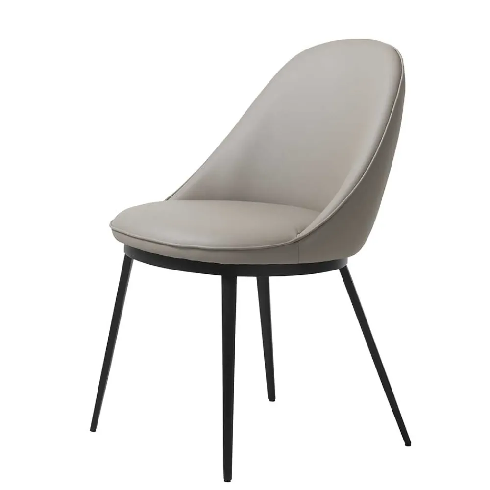 Wohnen Stühle<Skandi Kunstlederstuhl in Taupe & Schwarz - Johns
