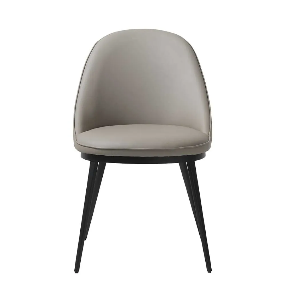 Wohnen Stühle<Skandi Kunstlederstuhl in Taupe & Schwarz - Johns