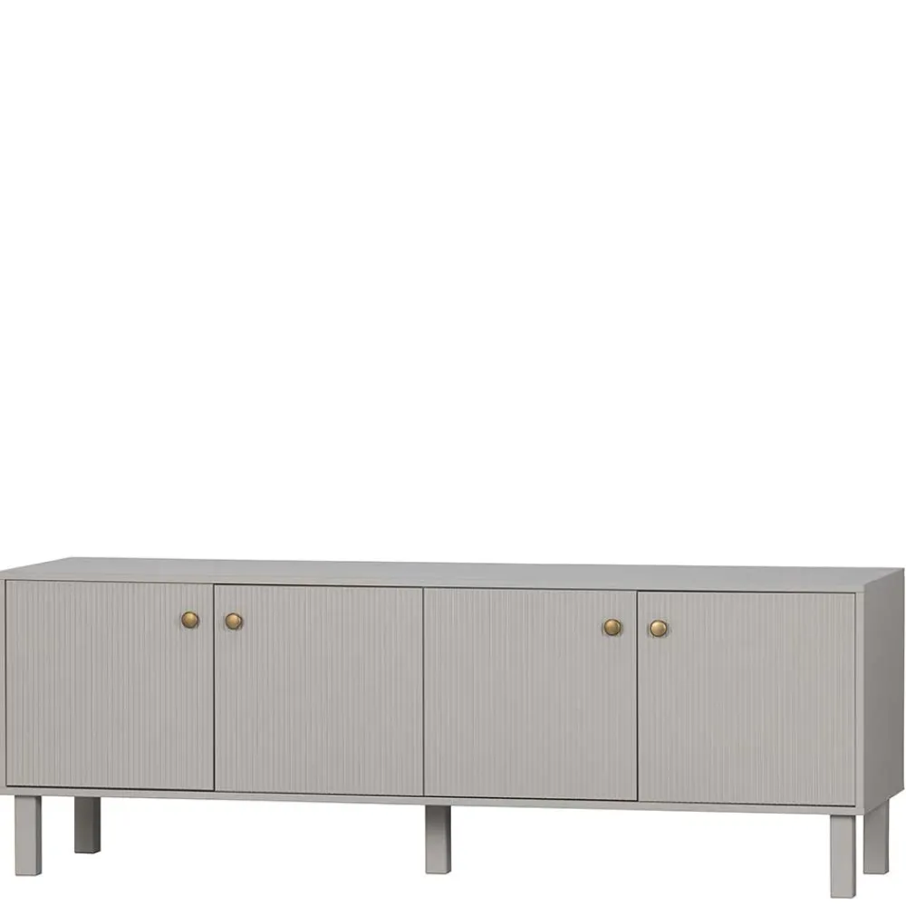 Wohnen Tv & Hifi-Möbel|Lowboards<Skandi Lowboard 4-türig in Grau - Huvina