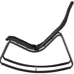 Wohnen Sessel<Skandi Schaukelstuhl aus Kunstrattan in Schwarz - Vurgos