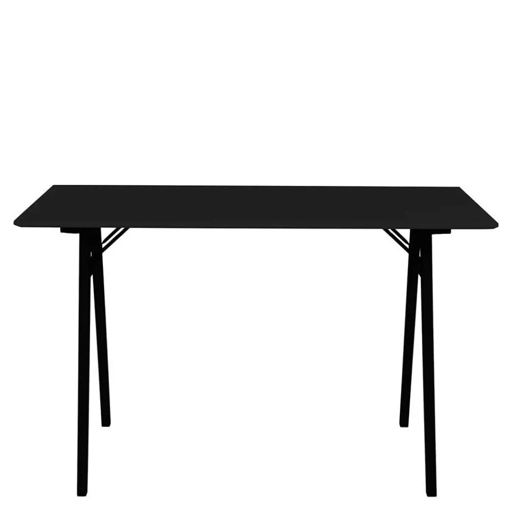 Wohnen Tische<Skandi Schreibtisch in Schwarz - Vallino