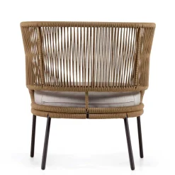 Wohnen Sessel<Skandi Sessel aus Geflecht Kordel in Beige - Suvacol (2er Set)