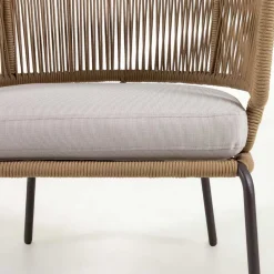 Wohnen Sessel<Skandi Sessel aus Geflecht Kordel in Beige - Suvacol (2er Set)