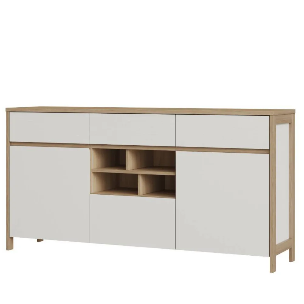 Wohnen Sideboards<Skandi Sideboard in Weiß und Eiche Dekor - Ovidio