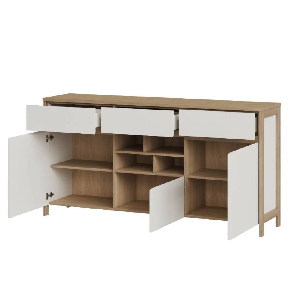 Wohnen Sideboards<Skandi Sideboard in Weiß und Eiche Dekor - Ovidio