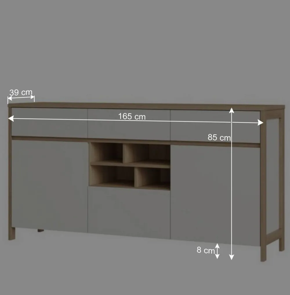 Wohnen Sideboards<Skandi Sideboard in Weiß und Eiche Dekor - Ovidio