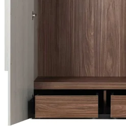 Wohnen Kleiderschränke|Schränke<Skandi 3-türiger Schlafzimmerschrank in Grau - Rochella