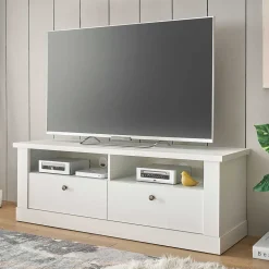 Wohnen Tv & Hifi-Möbel|Lowboards<Skandi TV Board in weißer Holzoptik Pinie - Liancos