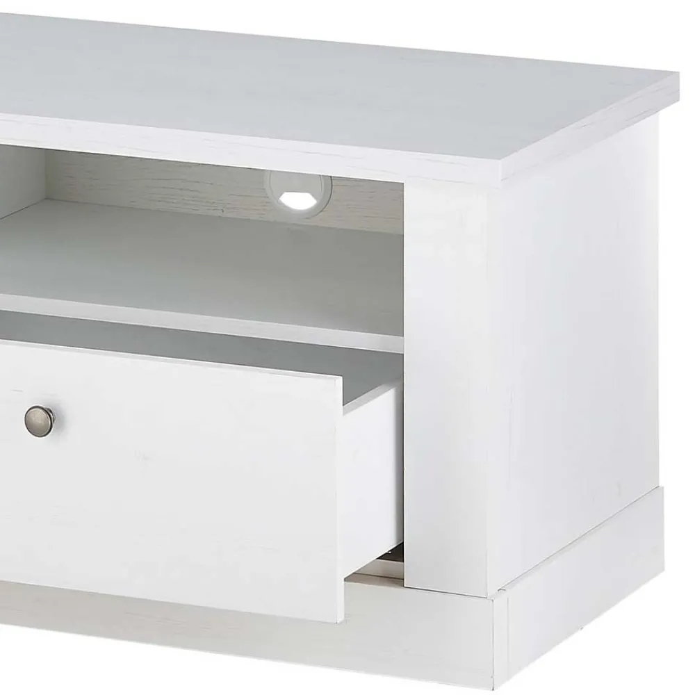 Wohnen Tv & Hifi-Möbel|Lowboards<Skandi TV Board in weißer Holzoptik Pinie - Liancos